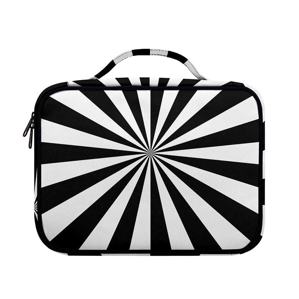 Black And White Radial Rays Print Briefcase Bible Bag