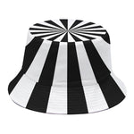 Black And White Radial Rays Print Bucket Hat