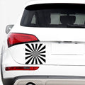 Black And White Radial Rays Print Car Sticker