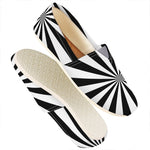 Black And White Radial Rays Print Casual Shoes