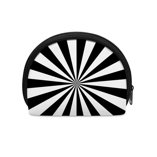 Black And White Radial Rays Print Coin Purse