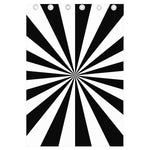 Black And White Radial Rays Print Curtain