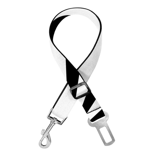 Black And White Radial Rays Print Dog Seat Belt