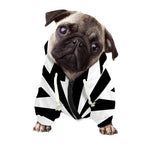 Black And White Radial Rays Print Dog Zip Up Hoodie
