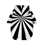 Black And White Radial Rays Print Dog Zip Up Hoodie
