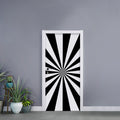 Black And White Radial Rays Print Door Sticker