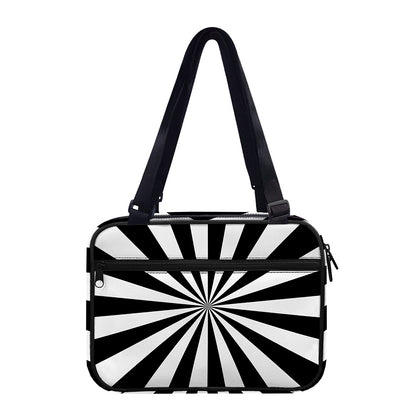 Black And White Radial Rays Print Double Strap Bible Bag
