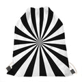 Black And White Radial Rays Print Drawstring Bag