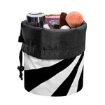 Black And White Radial Rays Print Drawstring Makeup Bag