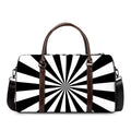 Black And White Radial Rays Print Duffel Bag
