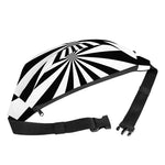 Black And White Radial Rays Print Fanny Pack