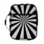 Black And White Radial Rays Print Front Pocket Bible Bag
