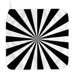 Black And White Radial Rays Print Hand Towel