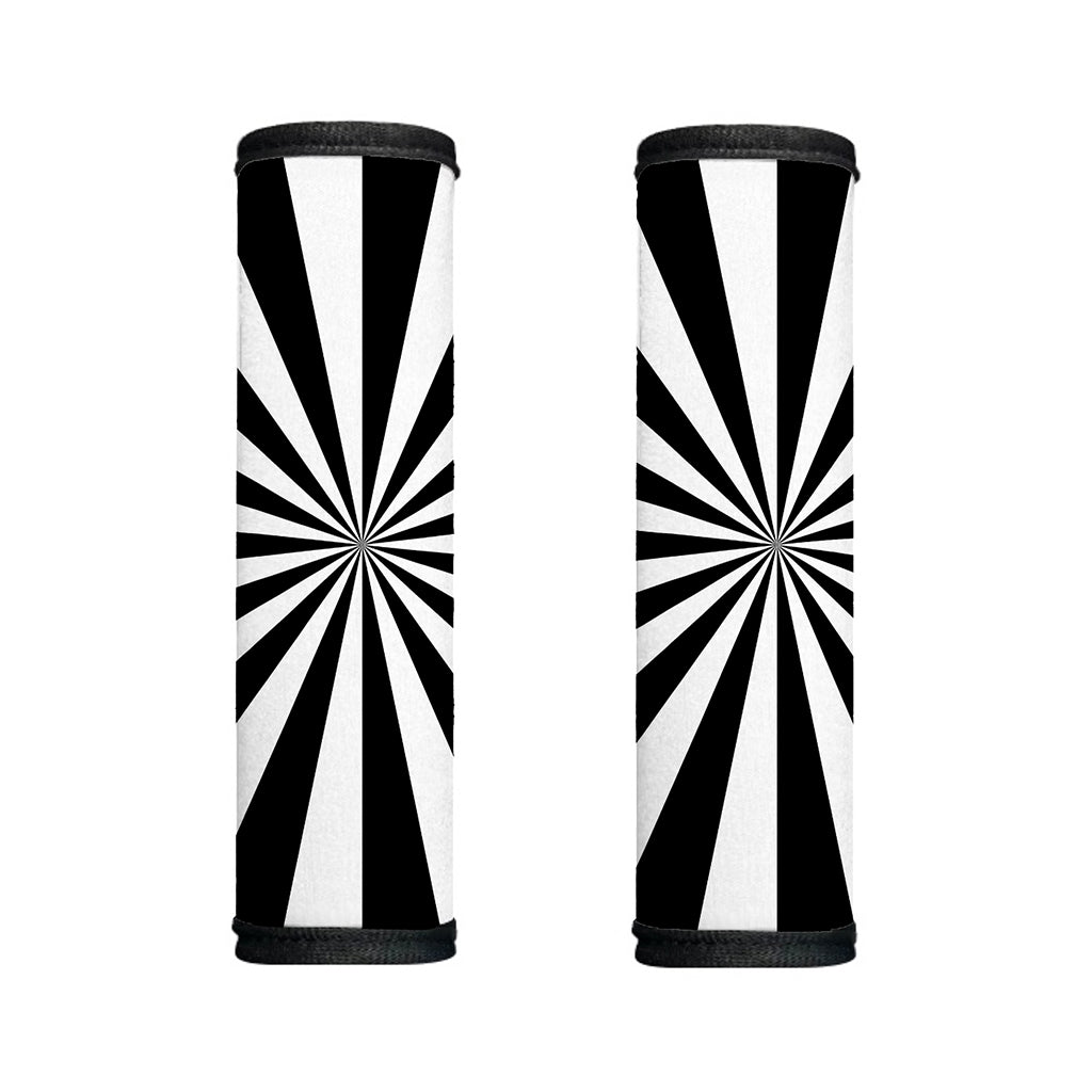 Black And White Radial Rays Print Handle Covers