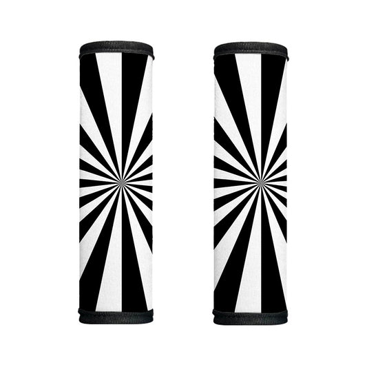Black And White Radial Rays Print Handle Covers