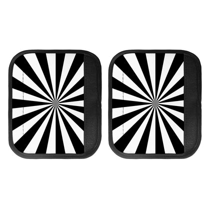 Black And White Radial Rays Print Handle Covers