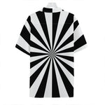 Black And White Radial Rays Print Hawaiian Shirt