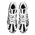 Black And White Radial Rays Print High Top Leather Sneakers