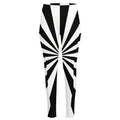 Black And White Radial Rays Print High-Waisted Pocket Leggings