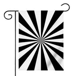 Black And White Radial Rays Print House Flag