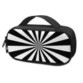 Black And White Radial Rays Print Portable Cooler Travel Case