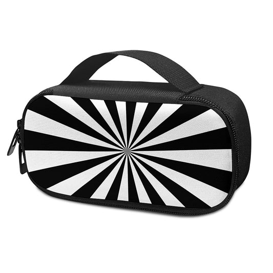 Black And White Radial Rays Print Insulin Cooler Travel Case