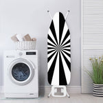 Black And White Radial Rays Print Ironing Board Cover
