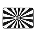 Black And White Radial Rays Print Kitchen Mat