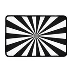 Black And White Radial Rays Print Kitchen Mat