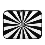 Black And White Radial Rays Print Laptop Sleeve