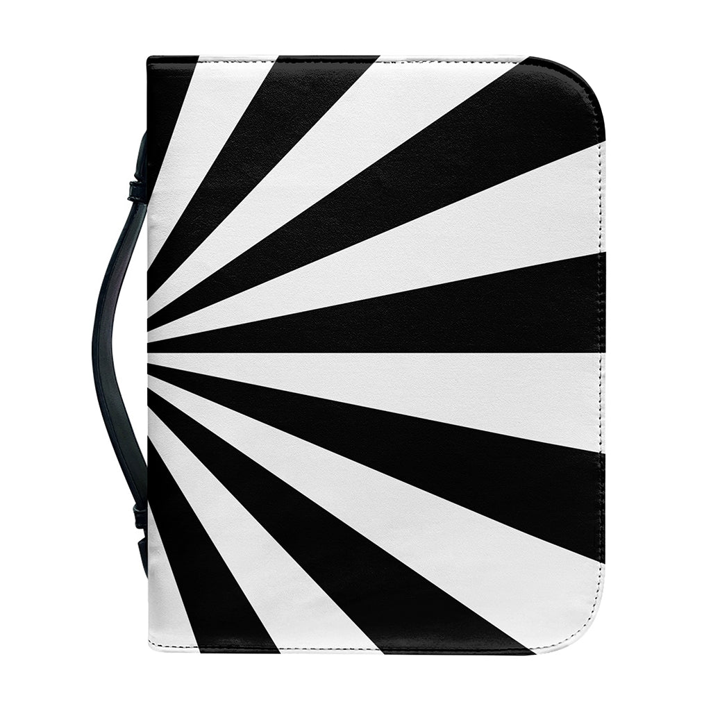 Black And White Radial Rays Print Leather Bible Cover