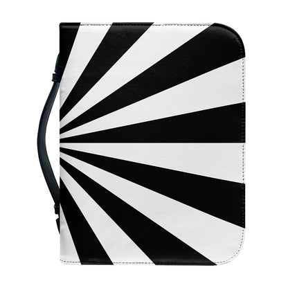 Black And White Radial Rays Print Leather Bible Cover