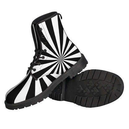 Black And White Radial Rays Print Backpack