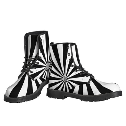 Black And White Radial Rays Print Backpack