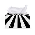 Black And White Radial Rays Print Leather Tissue Box Cover