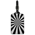 Black And White Radial Rays Print Luggage Tag
