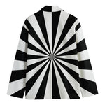 Black And White Radial Rays Print Men's Blazer