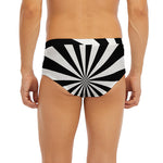 Black And White Radial Rays Print Men's Briefs