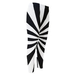 Black And White Radial Rays Print Men's Compression Pants