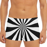 Black And White Radial Rays Print Men's Short Boxer Briefs
