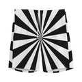 Black And White Radial Rays Print Men's Athletic Shorts