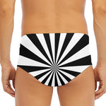 Black And White Radial Rays Print Men's Triangle Swim Briefs