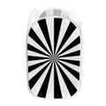 Black And White Radial Rays Print Mesh Laundry Hamper