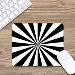 Black And White Radial Rays Print Mouse Pad