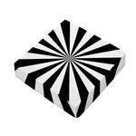 Black And White Radial Rays Print Outdoor Seat Cushion Cover