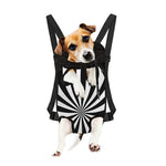 Black And White Radial Rays Print Pet Carrier Backpack