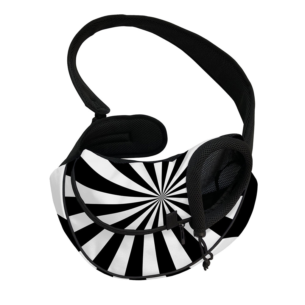 Black And White Radial Rays Print Pet Sling Carrier