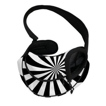 Black And White Radial Rays Print Pet Sling Carrier