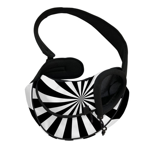Black And White Radial Rays Print Pet Sling Carrier