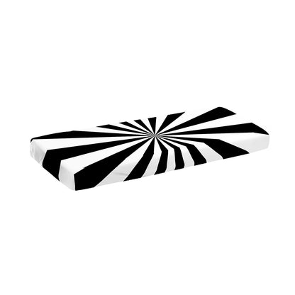 Black And White Radial Rays Print Piano Keyboard Cover